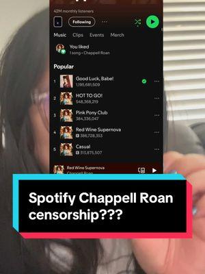 @Spotify what’s going on?? #spotify #chappellroan #censorship #femininomenon #redwinesupernova #theriseandfallofamidwestprincess 