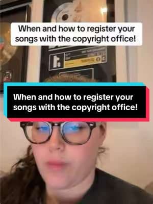 When and how to register your songs with the copyright office! #fyp #foryoupage #musicindustry #musicbusiness #songwriter #songwriters #musiciansoftiktok #singersongwriter #musicpublishing #musicindustrytips #musiccopyright #songwriting #musicbizadvice #fypシ 