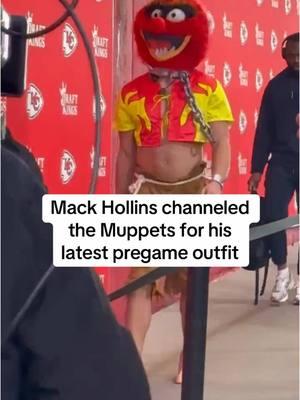 Mack Hollins is no stranger to making a grand entrance. (via Sara_Walsh/X) #nfl #nfltiktok #football #chiefs #bills #mackhollins #outfit #muppets 