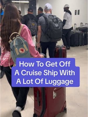 Do you prefer to take off your own luggage or pack it up the night before?? I find this whole process so cool! #cruisetok #cruiselife #symphonyoftheseas @Royal Caribbean #jewishtiktok 