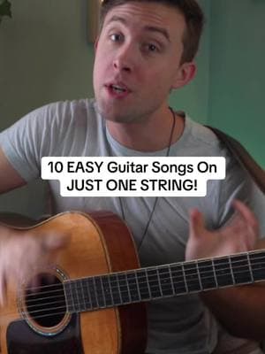 10 easy guitar songs you can play wit on just one string with just one finger!  #fyp #guitar #guitartok #beginnerguitar #guitarlesson #guitarlessonsforbeginners 