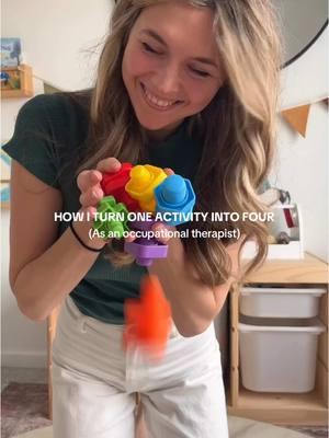 Hi 👋 I’m a pediatric occupational therapist and mom!  I don’t know if it’s all pediatric therapists, but I tend to use toys in different ways (depending on the skill that I’m targeting with a child in therapy).  I LOVE these twisty screw toys and I use them to target a variety of skills: ✨Bilateral coordination  ✨Fine motor/grasping ✨Visual perceptual skills ✨Upper body strengthening ✨Crossing midline ✨Body awareness ✅ Follow along for more activity ideas from a developmental expert! 😊 #occupationaltherapy #ot #play #toys #kid #toddler #activity #MomsofTikTok #dadsoftiktok #montessori #waldorf #teacher 