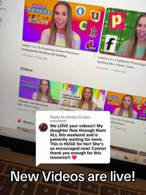 Replying to @Ashley Crisp  New videos!! #educational #education #earlyelementary #youtubers #youtube #forkids #learningthroughmovement #scienceofreading #reading #writing #MomsofTikTok #monsoflittles #homeschool #homeschooling #momsoftoddlers #momof3 