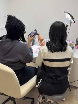 My girl came from Philly and spent 24 hours in Atlanta to train with me🥹💕. Watching my students grow is so rewarding and this class went amazing! If you’re ready to start your nail journey with hands on training, visit leahhyun.com for class info kit included! #fyp #atlnailtech #cometoworkwithme #atlnailclass 