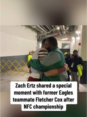 Nothing but love between these two 🤝 (via Scott7news/X, @7NewsDC) #nfl #nfltiktok #zachertz #eagles #commanders #fletchercox #nfcchampionship 