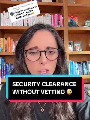 Replying to @thebeckfamilyzoo yup. It’s a bad one. Security clearances aren’t a political bargaining chip — they’re a cornerstone of our national defense. Shortcutting the vetting process puts us all at risk. #publicdefender #lawyer #lawtok #trackingtrump #securityclearance 