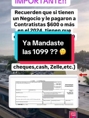 Recuerda enviar las Formas 1099 de tu negocio en tiempo para evitar penalidades!!!  #forma1099 #taxseason #taxes2024 #1099 #aprendeconunacpa #impuestosdenegocios #taxesdenegocios 