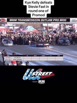 Kye Kelly defeats Stevie fast in round one of promod!!! #steviefast #kyekelly #streetoutlaws #streetoutlawsnola #dragracing #fastcars #supercharged #promod #nhra #carsoftiktok #racecar #reels #noprepkings #horsepoweraddicts 