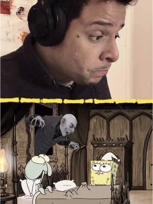 Bob Esponja y Calamardo se encuentran a Nosferatu 😳 Ya viste la peli de Nosferatu? #bobesponja #nosferatu #meme 