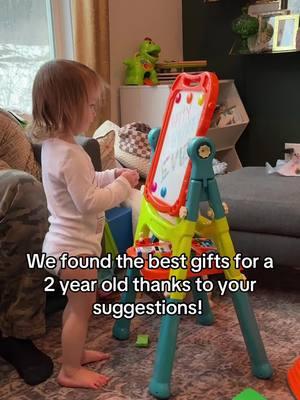 I’m so happy with how much she loves these gifts!  Thank you all so much for your ideas! And I’m so grateful for TikTok shop making it easy to get them and make her birthday special!  These are two great options if you have a two year old in your life ❤️❤️ #TikTokShop #tts #easel #steppingstones #toddlergifts #twoyearold #two #birthday #gifts #gift #birthdaygift #whiteboard #chalkboard #magnets #toddler #toddlermom 