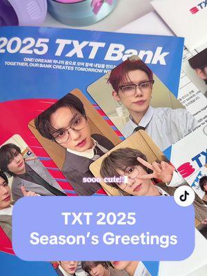 SO CUTE! 🥹 unboxing TXT Season’s Greetings 2025 💕 i looove the retro style bank/office concept ✨ and the office party photos are so cute!! ✨ for the photocard set, you get a random 1 of 2 sets! i love the set i got! 🥹💕✨ the set is from DKshop (@Delivered Korea 🇰🇷 ) 💕🫶🏻 @TOMORROW X TOGETHER #txtmoa #txt_bighit_official #tomorrow_x_together #txtseasongreetings #txtunboxing 