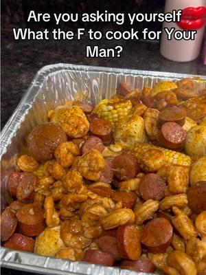 just make him some seafood boil💗🤣 Recipe:  1.5 pound of shrimp Sausage Corn  Small potatoes Boiled eggs (optional) 4 bars unsalted butter  lemons Garlic  -SEASONINGS 1/3 cup of paprika 2 tbsp oldbay seasoning 2 tbsp cajun seasoning 3 tosp lemon pepper #CocinaConAmor #yummy #food #wtfmoments #fypシ #foryoupage  #shrimpboil #shrimpboilrecipe #seafoodboil #seafoodboilrecipe #cooking  #foodrecipe #EasyRecipes #homemadeseafoodboil 