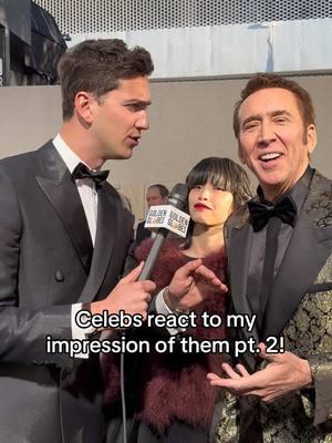 Celebs react to my impression of them pt. 2! #celebrities #celeb #impression #voice #jeffgoldblum #michaelbuble #lievschreiber #johnoliver #billmaher #nicolascage #reaction #compilation 