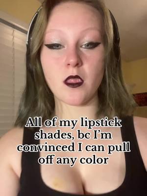 Y’all IK this isn’t my usual content but I got bored going through my makeup and made this. #yelenas_h0t_sauc3 #lipstick #liquidlipstick #weirdlipstick #lipsticks #lipcombo #alt #goth 