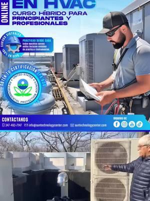 #cursos #online #hibrido #hvac #refrigeracion #aireacondicionado #tecnico #trabajo #epa608 #certificaciones #chillers #heatpump