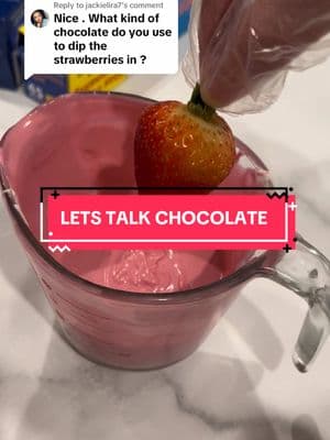 Replying to @jackielira7 Let’s talk Chocolate! #chocolate#chocolatecoveredstrawberries#desserts#treats#treatbusiness#SmallBusiness#fyp#needtoknow#DIY#wilton#ghirardelli#almondbark#makeandmold#sweettoothfairy 