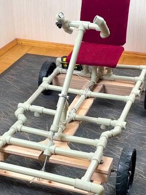 How this master built a E-GoCart from PVC pipes 🏎  #DIY #howto #gocart #craft #racing #fyp #creative #woodmood 