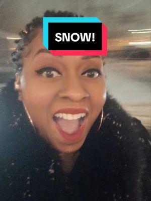 Y'all! It's kinda sticking and I can't deal! Me and my #Bedelia coat are too excited! AAAAAHHHH!!! 🤣🤣🤣🤣🥰🥰🥰🥰🐙💖❄️ #SnowDay #SnowHoe #DesertLife #SoCalLife #FYP #ForYouPage #Goofball #RedLipstick 