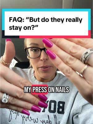 Replying to @Kay they DO stay on IF you get these three things right ⬆️ Grab my 🆓 press on nail guide with step by step instructions on exactly how to prep/apply your press ons, gentle removal AND troubleshooting ideas! #pressonnails #pressons #howtoapplypressonnails #diymani #pressonnailtutorial #luxurypressonnails #pressonnailstutorial #longpressonnails #longpressons #pinkpressonnails #coffinpressonnails 