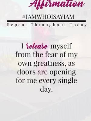 📌SAVE & SHARE📌 AFFIRM WITH ME: I release myself from the fears of my own greatness! No longer will I stand in my own way of what is meant for me. I am full of confidence and faith and everything I need is already within me. Who I need and the resources I need flow to me effortlessly 😘 . . . #askash #askashlee #repeatafterme #morningmantras #affirmationpositive #affirmationoftheday #affirmyourself #affirmwithash #selftalk #selftalkmatters #selftalkpositive #positiveselftalk #affirmationaddict #releaseyourself #cleanseyoursoul #nonegativity #nonegativityallowed