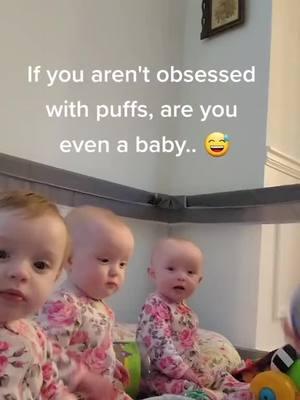 Puffs are life...  #baby #babiesoftiktok #babytok #puffs #babyfood #tripletsoftiktok #tripletmom #triplets 