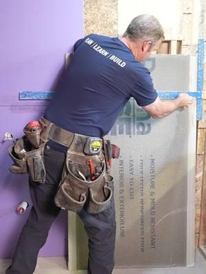 Cement board waterproofing for a shower 🔥 @ardexamericas #DIY #tile #shower #homeimprovement #bathroomremodelingteacher  Enroll in my basement bathroom course 👉 www.bathroomremodelingteacher.com 