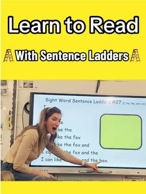 Learn to Read With Us With Sentence Ladders! #mrssmithscatchysongs #learntoread #learnenglishdaily #englishclass #englishlesson #elementaryteacher #kindergartenteacher #learningisfun #learntoread 