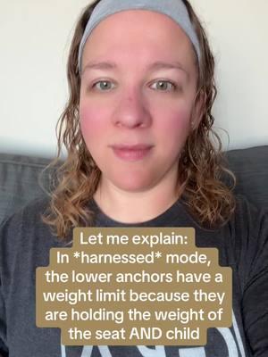 My life for about the last 48 hours in the comments 🤣.  The weight limit for the lower LATCH anchors is for harnessed mode, where the anchors are bearing the weight of both the car seat AND the child strapped into it!  In booster mode, where the child buckles in with the vehicle seatbelt, the seatbelt takes the weight of the child, and the anchors only take the weight of the booster seat itself.  Many multimode car seats do allow the use of the anchors in booster mode to keep the empty seat from becoming a projectile (otherwise you’d have to buckle it in with the seatbelt when the child gets out).  Check your manual to find out if your seat allows this!  #cpst #cpstsoftiktok #childpassengersafetytech #childpassengersafetytechnician #childpassengersafety #carseatsafety #carseatsafetytok #carseattiktoks #carseattok #carseat #carseatinstall #carseatinstallation #boosterseat #boosterseatsafety #highbackbooster #backlessbooster #carseateducation #toddlers #preschoolers #kids #mom #dad #parents #momtok #dadtok #convertiblecarseat #allinonecarseat #combinationcarseat #MomsofTikTok #dadsoftiktok #momlife #dadlife #firsttimemom #firsttimedad #buckleup 