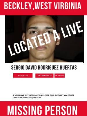 Found Safe ✨️ Encontrado I want to take a moment to thank everyone who shared this post. Thanks to your support, we’ve found my cousin Sergio! It’s been a long journey, but we are incredibly grateful to share that he is alive and well.  The power of sharing truly makes a difference—it brings hope, connection, and, in this case, a loved one back home. I am beyond thankful for all the help and support we’ve received along the way.  May blessings reach all those still searching for their missing loved ones, and may they be found soon. Thank you all once again from the bottom of my heart.  ✨️🙏🥹💖✨️ Quiero tomar un momento para agradecer a todos los que compartieron esta publicación. Gracias a su apoyo, hemos encontrado a mi primo Sergio. ¡Ha sido un largo camino, pero estamos increíblemente agradecidos de poder decir que está vivo y bien!   El poder de compartir realmente marca la diferencia: trae esperanza, conexión y, en este caso, a un ser querido de vuelta a casa. Estoy profundamente agradecido por toda la ayuda y el apoyo que hemos recibido en este proceso.   Que las bendiciones alcancen a todos aquellos que aún buscan a sus seres queridos desaparecidos, y que pronto puedan encontrarlos. Una vez más, gracias de todo corazón.   Sergio Rodriguez Sergio Rodriguez  #foundsafe #foundalive  #Berkeleycountywv #berkeley #WestVirginia #missingpeople #missingperson #missingpeopleinwv #missingpersonwestvirginia #berckley #beckley #beckleywestvirginia #beckleypolicedepartment #gracias #laimportanciadecompartir #theimportanceofsharing 