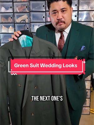 @Alex for the record, I LOVE a classic black tux but just in case Green is still on the table here's a couple options! | @SuitShop | Weddings & Beyond @INDOCHINO  | #fyp #greensuit #weddingtiktok #mensfashion #mensfashiontips 