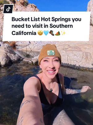 These dreamy hot springs in Southern California are a must-explore for your adventure bucket list! 🧚🏻👇🏻 Did you know you this incredible hot spring hike exists in the Southern California desert??! 📌 Save to your Southern California bucket list adventures and share with your best adventure pals! 📍Deep Creek Hot Springs, Southern California  🗺️ Located less than two hours from Joshua Tree, Palm Springs and Los Angeles!  To find the trailhead, just search “Deep Creek Hot Springs” on Google maps or on AllTrails! 🥾 The hike is ~4 miles, round trip, and rated “hard” - it’s a steep descent / ascent down the canyon to the springs! (~1000ft gain). Come prepared and know your abilities well!  🚘 We accessed this trail by taking the Bowen Ranch dirt road (currently passable for all vehicles) to Bowen Ranch!  🎫 Upon entering the ranch, you’ll come to a pay station where they charge $10 per person to hike to the springs or $15 per person to hike and camp by the trailhead! 🏕️ That’s right! There’s a campground right at the beginning of the hot springs trail (on Bowen Ranch) - no hookups but there is a pit toilet and solar showers available! Super convenient and awesome!  👙 As most all natural hot springs in the wild, these are clothing 0ptional! ‼️ As always.. whenever out hiking and adventuring… remember to practice ALL the leave no trace principles! Pack out everything you bring in; respect all wildlife and other hot springers + so much more! ….. what do you think? You adding these gorgeous Southern California hot springs to your hiking bucket list asap?!  ______ #southerncalifornia #hotsprings #desertadventures #californiahiking #hikingadventures #californiaadventures #adventuretravel | Southern California Hot Springs | 