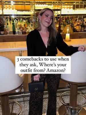 Explanation below ⬇️ 3 comebacks to use when they say: where’s your outfit from? Amazon? (In a condescending tone).  -I love how much attention you’re giving it - Want a link? This response flips the tone of the interaction by reframing their condescension as admiration. By doing this, you set a tone of self-respect and composure, while also subtly highlighting the pettiness of their original tone. Instead of getting defensive, it conveys confidence and implies that their comment is a compliment, even if it wasn’t meant to be. This subtle reframe disarms the person and takes the power out of their attempt to belittle you.  -It is - I love a good find, no matter the label. Want a link?  This phrase normalizes your choice and models self-assuredness, setting a boundary against materialistic judgment without inviting conflict. It subtly dismisses the social pressure to wear certain brands, which could have been the basis of their condescension. Offering a link conveys generosity rather than defensiveness, keeping you in control.  -Does knowing the brand change your opinion of it?  This response subtly challenges the superficiality of their focus. The question forces them to pause and think about the meaning behind their comment. This puts the responsibility for the conversation back on them, making them question their motives without needing to explain yourself. It also conveys that your self-worth isn’t tied to their approval or to the label you’re wearing and that you’re uninterested in being judged based on brands.  If comments like these throw you off, book a 1:1 with me in my link in bio so you can learn how to navigate awkward conversations and become the assertive you.  & if you’d like the links to this Amazon outfit, comment OUTFIT & I’ll send you a personalized message with links. #assertivecommunication #communicationskills #amazonfashion #amazonfashionfinds #valentinesdayoutfit #protectyourpeace  Xo, Dr. C