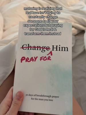 I’m on day one of this book and I already realize how badly I’ve been affecting the relationship between me and my fiancé because I’ve been trying to force him to change instead of praying for him I’m excited to have an excuse to pray more.  #fyp #christiantiktok #christiangirl #christianmarriage #jesus #jesuschrist #christianrelationships #jesusisking #christianity #jesussaves #jesuschangeseverything 