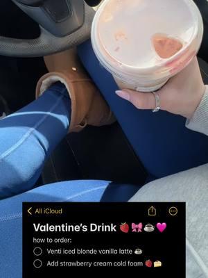 treat yourself 🎀🫶🏼☕️🍓🩷 #ValentinesDay #starbucks #valentinesdrink #coffeetiktok #treatyourself #holidaydrink #strawberry 