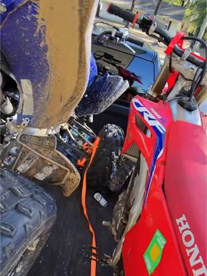 Wasn’t about to unload that damn quad just for the 1 bike😂 #dirtbike #suzuki #honda #yfz450r #raptor700 #pov #biketok #fyp 