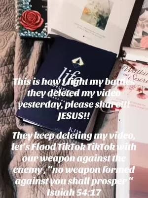 They keep deleting this video and I think we need to spread the Gospel everywhere. I fight my battles on my knees and studying the Word of God, I study because the more you learn the more power we have over the enemy, he loves to play mind games with you especially if you don’t know the Word, the power of the Word and prayer allows makes the enemy know he’s not going to get far!! Please repost or share I don’t know why it keeps getting deleted. #fyp #Bible #WordofGod #Study #Christiantiktok #fyp #ChildofGod #God #Jesus #HolySpirit #fyp #Bibleverse #BibleStudy #prayer #onmyknees #Christian #bodyofChrist #getbehindmesatan #Love #Grace #Mercy #wisdom #knowledge #understanding #fath #Hallelujah #TheCross #abideinhimandhewillabideinyou #🙌🙌🙌 #🙏🙏🙏 #✝️ #⚔️🛡️ 