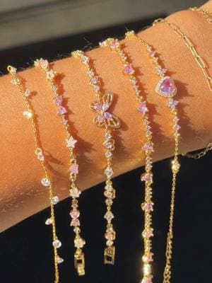 Stacking a few of our favorite dainty bracelets ✨ #uniquejewelry #bracelets #braceletstacking 