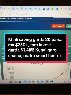 Most people save but don’t invest, leaving huge money on the table. I’ll break down the numbers to show how investing $1,000/month in $QQQ can completely change your future. 💼 Don’t let your hard work go to waste—make your money work for you. 🌟 #FinanceTips #Investing101 #WealthBuilding #QQQ #SmartMoney" Saving $1,000/month for 20 years in a checking account? You’ll end up with $250k. But if you invest in $QQQ with a 15% annual return, you’d have $1.4M! 🚀 Stop working harder, start investing smarter. #InvestingMadeSimple #WealthOverTime