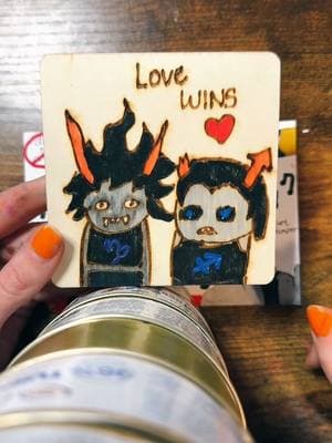 Love Wins! #customwoodburning #customwoodburningboss #homestuck #lovewins #homestuckfandom #cat #cathair #whoops #funnymoments #lmao #foryourpage #foryou #viralvideo #trendy 