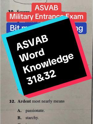 Keep practicing and get better #asvab #asvabprep #afqt #wordknowledge #vocabulary 