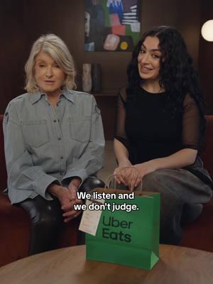 @Martha Stewart and @Charli XCX are listening—can’t promise they’re not judging. #ubereats 