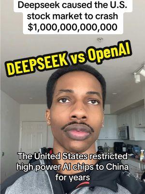 Deepseek caused the U.S. stock market to crash $1,000,000,000,000 #nvidia #deepseek #advicefromlouis #fyp #satire #news #stockmarket #america #tiktok #ai #openai #googlegemini #metallama #tech