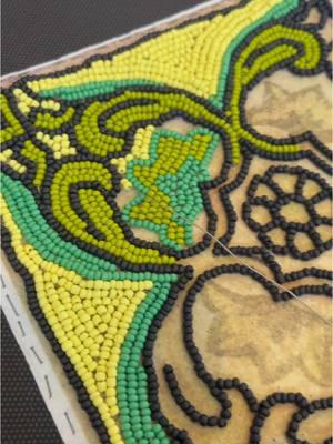 My Grandma Ingrid’s kitchen floor tile redesigned, in a beaded piece of art. #g#grandmaskitcheng#grandma1#1970s7#70shome