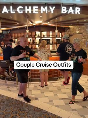 Our feet may not be coordinated but our cruise outfits are. #cruiseoutfits #cruise #cruisetok #carnivalcruise #resortwear #vacation #vacationoutfits #couplestiktok #coupleoutfits #matchingoutfits #couple #carnival #carnivaljubilee #outfittransition #husbandwife 