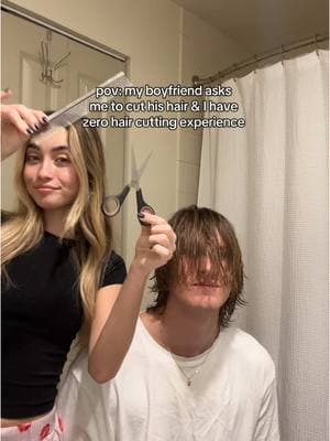 it could’ve been worse tbh🤣 #cuttinghair #Vlog #menshaircut #couple #bfandgf 