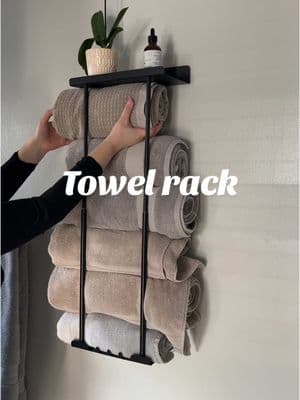 Bathroom must haves! This bath towel rack is a must and looks cute!  #towelrack #towelorganization #bathroomessentials #bathroommusthaves #organizationtips 