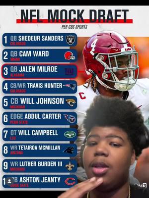 This 2025 ngl mock draft is not accurate #viral #im23shots #nfl #nflfootball #jalenmilroe #travushunter #nfl2025draft #nfldraft2025 #greenscreen  