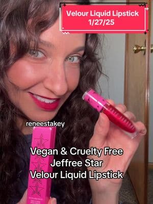 Velvet Lips👄💄 Jeffree Star Velour Liquid Lipstick @Jeffree Star Another amazing find🤩 #reneestakey #jeffreestar #lipstick #lips #veganlipstick #makeup #veganmakeup #veganbeauty #crueltyfreebeauty #ad 