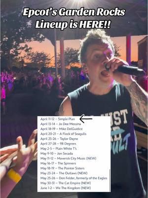 🎸Who’s attending a Garden Rocks concert?! Let us plan your Disney trip, lock in that dining package for you (priority seating), and have THE BEST TIME at one of these concerts! #FairytaleJourneysTravel #authorizeddisneyvacationplanner #gardenrocksconcertepcot #flowerandgardenfestival #disneyworld #simpleplan #epcot 