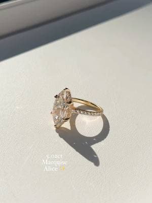 If you like @Selena Gomez’s engagement ring, you’ll love this one 💛 5.02ct F-VS1 Marquise Lab Diamond Alice $6,299 Build yours at princessbridediamonds.com ✨ #princessbridediamonds #pbdbling #engagementring #marquise #huntingtonbeach #orangecounty 